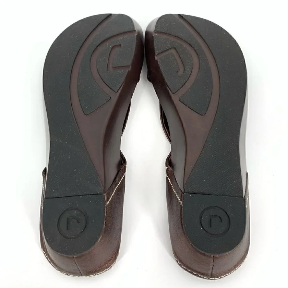 Rockport womens sandals size 8.5 bronze leather platform wedges